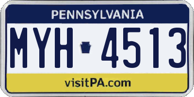 PA license plate MYH4513