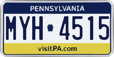 PA license plate MYH4515