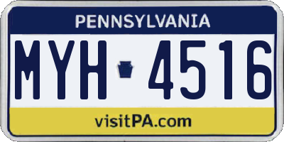 PA license plate MYH4516