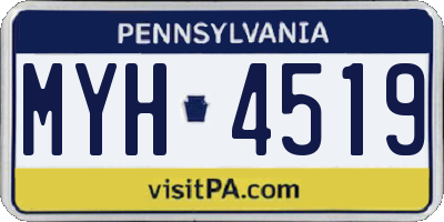 PA license plate MYH4519