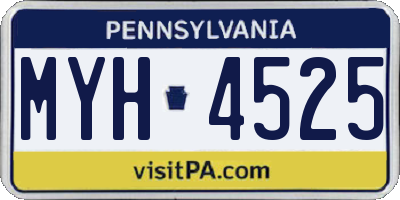 PA license plate MYH4525