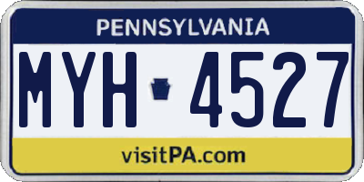 PA license plate MYH4527