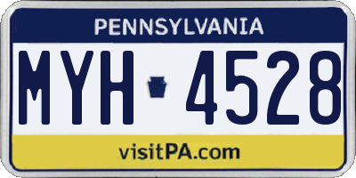 PA license plate MYH4528