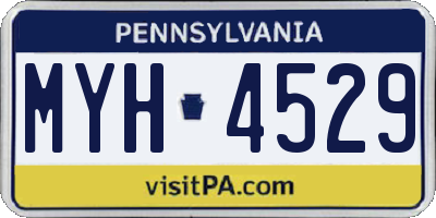 PA license plate MYH4529