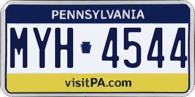 PA license plate MYH4544