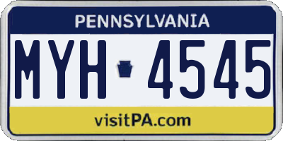 PA license plate MYH4545