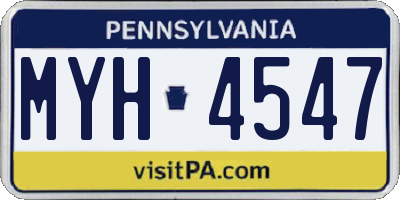 PA license plate MYH4547