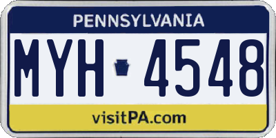 PA license plate MYH4548