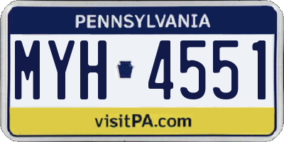 PA license plate MYH4551