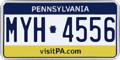 PA license plate MYH4556