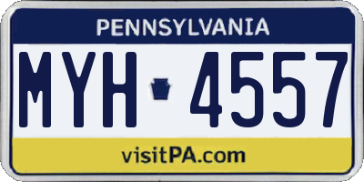 PA license plate MYH4557