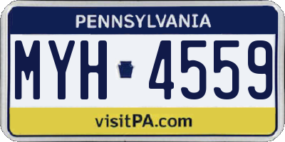 PA license plate MYH4559