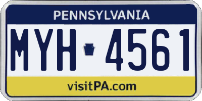 PA license plate MYH4561
