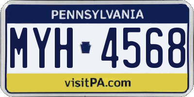 PA license plate MYH4568