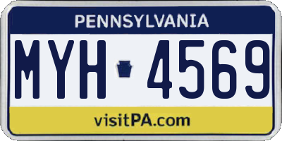 PA license plate MYH4569