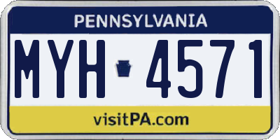 PA license plate MYH4571