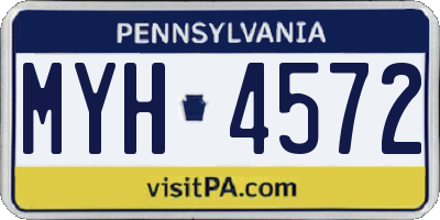 PA license plate MYH4572