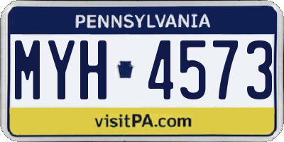 PA license plate MYH4573