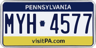 PA license plate MYH4577