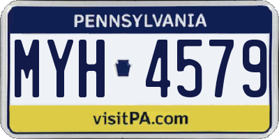 PA license plate MYH4579