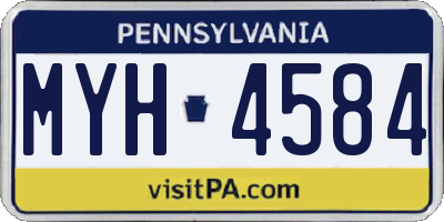 PA license plate MYH4584