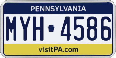 PA license plate MYH4586