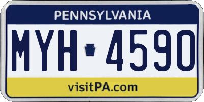 PA license plate MYH4590