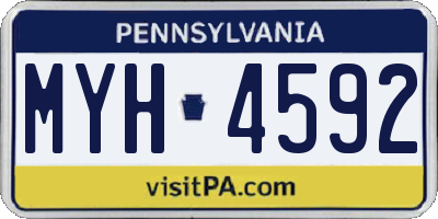 PA license plate MYH4592