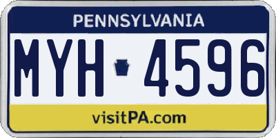 PA license plate MYH4596