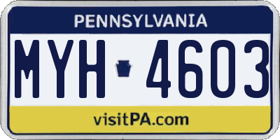 PA license plate MYH4603