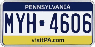 PA license plate MYH4606