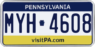 PA license plate MYH4608