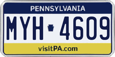 PA license plate MYH4609