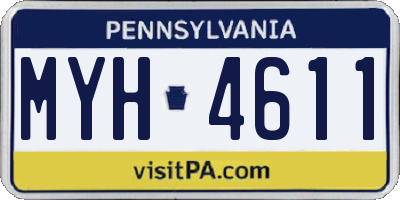 PA license plate MYH4611