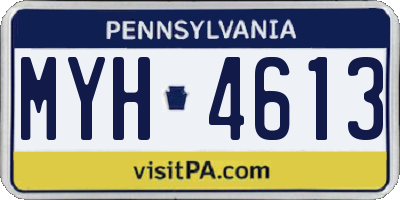 PA license plate MYH4613
