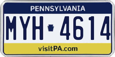 PA license plate MYH4614