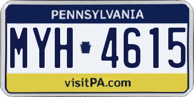 PA license plate MYH4615