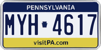PA license plate MYH4617