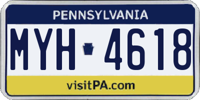 PA license plate MYH4618