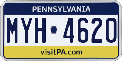 PA license plate MYH4620