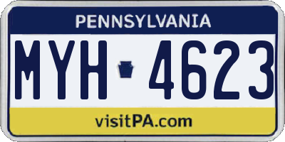 PA license plate MYH4623