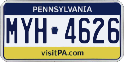 PA license plate MYH4626