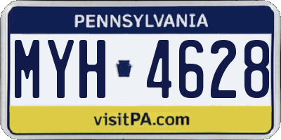 PA license plate MYH4628