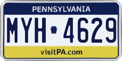 PA license plate MYH4629