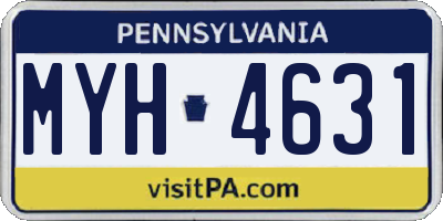 PA license plate MYH4631