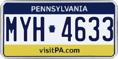 PA license plate MYH4633
