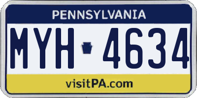 PA license plate MYH4634