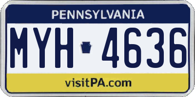 PA license plate MYH4636
