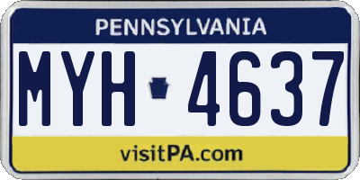 PA license plate MYH4637