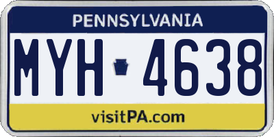 PA license plate MYH4638